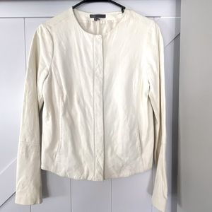 Vince leather blazer-off white,size small (S, 2-4)